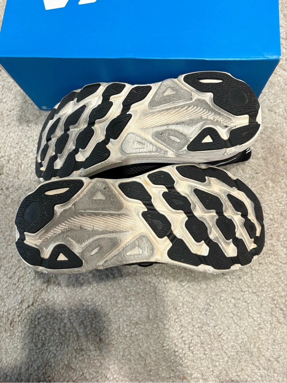 Hoka Black and White Women's Athletic Running Shoes